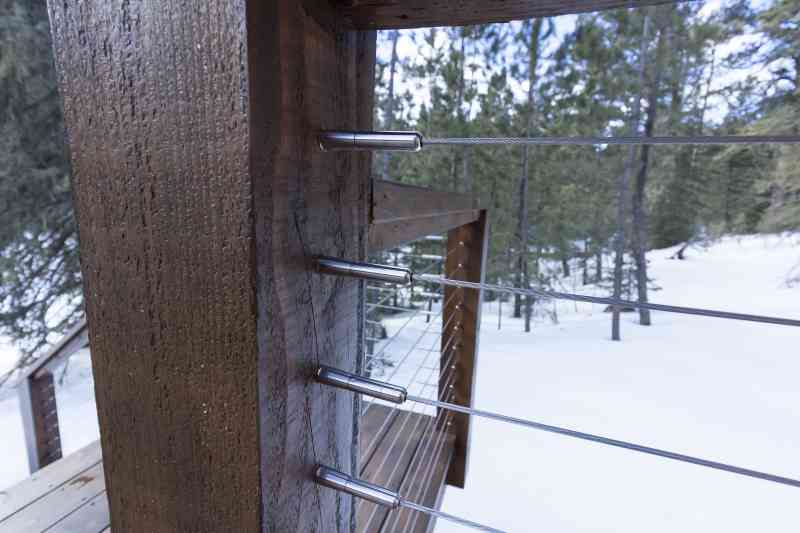 Sleek cable railing on the back deck!