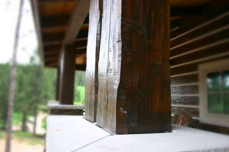 Double porch beams add gradeur to the back porch!