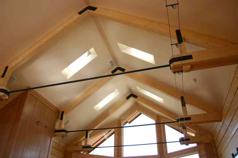 Wood and steel trusses make this great room unique!