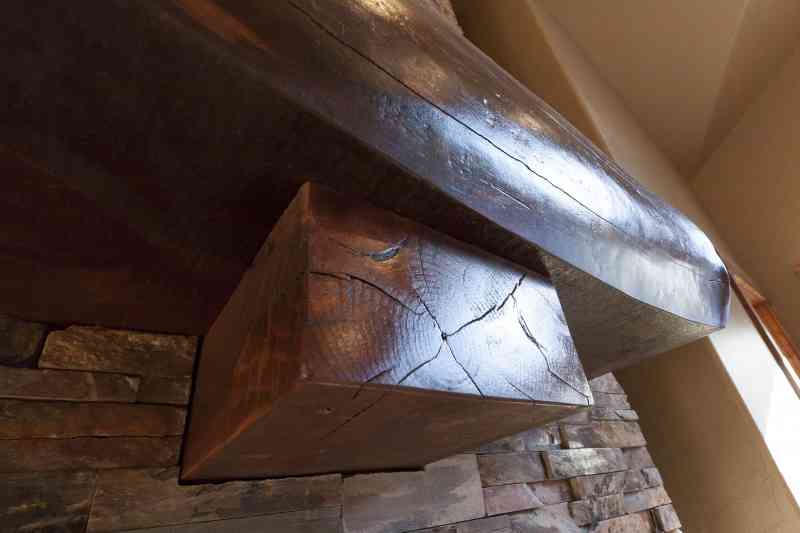 A view under the hand-crafted mantle.