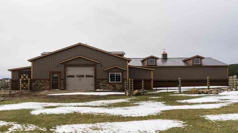 A great mix of stone, tin, and timber materials.