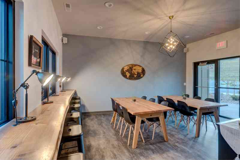 cozy and functional meeting room and workspace